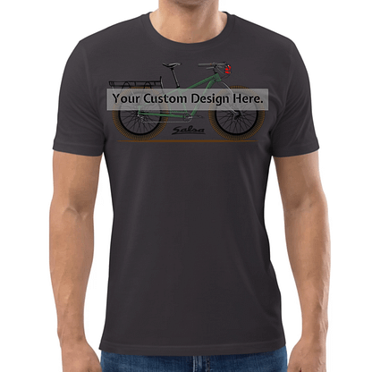 T-shirt, met custom design voertuig of fiets illustratie, Antraciet