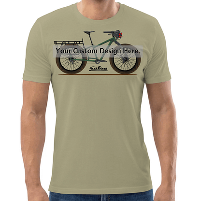 T-shirt, met custom design voertuig of fiets illustratie, Sage