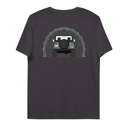 T-shirt Achterkant, Landrover Defender 90 Pickup in tunnel Antraciet