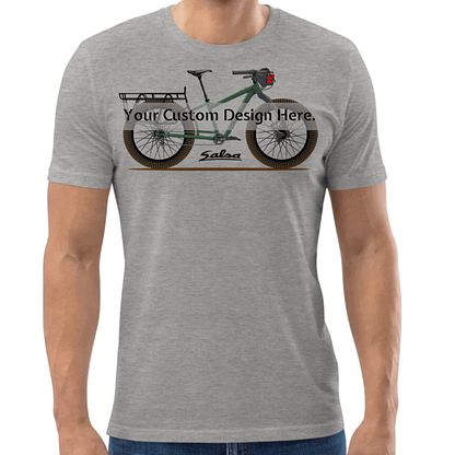 T-shirt, met custom design voertuig of fiets illustratie, Grey