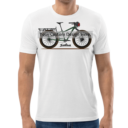 T-shirt, met custom design voertuig of fiets illustratie, wit