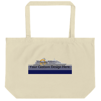 Tote bag Large met custom design illustratie, oyster