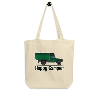 Tote bag ECO, Happy Camper, Landrover Defender 127 camper Big-Six,